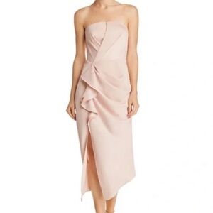 C/MEO Collective No Less Strapless Midi Dress Size L